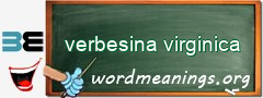 WordMeaning blackboard for verbesina virginica